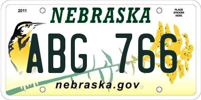 NE license plate ABG766