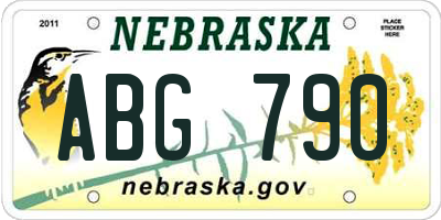 NE license plate ABG790
