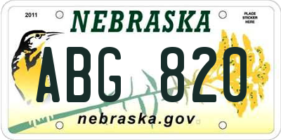 NE license plate ABG820