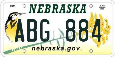 NE license plate ABG884