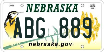 NE license plate ABG889