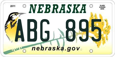NE license plate ABG895