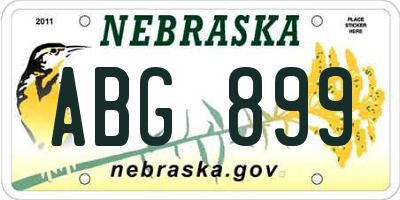 NE license plate ABG899