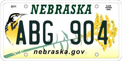 NE license plate ABG904
