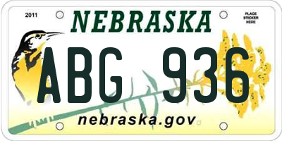 NE license plate ABG936