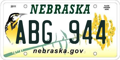 NE license plate ABG944