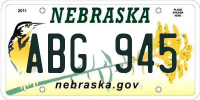 NE license plate ABG945