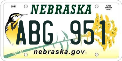 NE license plate ABG951