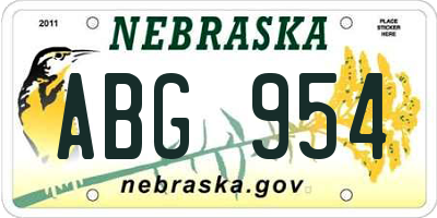 NE license plate ABG954