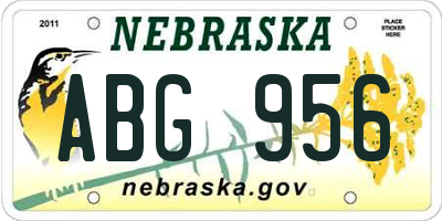 NE license plate ABG956