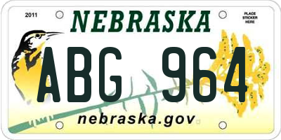 NE license plate ABG964