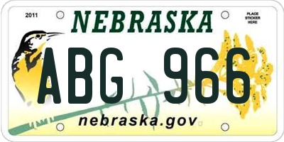 NE license plate ABG966