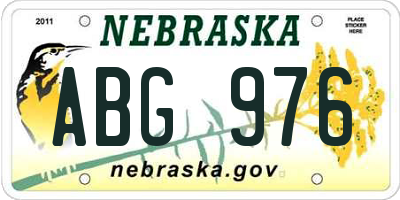 NE license plate ABG976