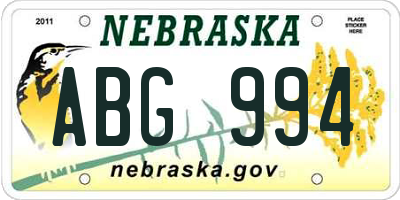 NE license plate ABG994