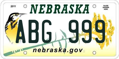 NE license plate ABG999