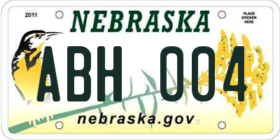 NE license plate ABH004