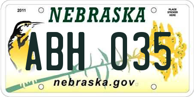 NE license plate ABH035