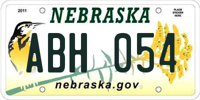 NE license plate ABH054