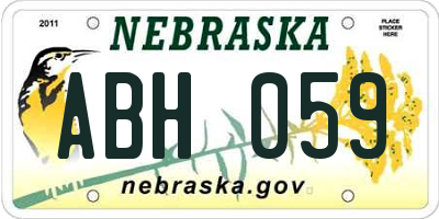 NE license plate ABH059
