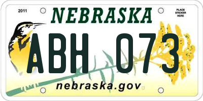 NE license plate ABH073