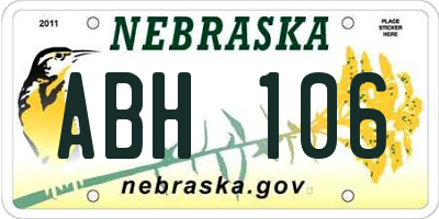 NE license plate ABH106