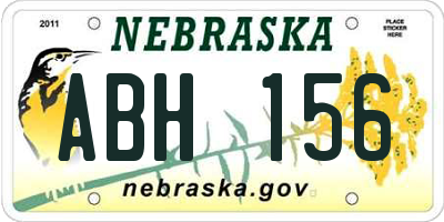 NE license plate ABH156