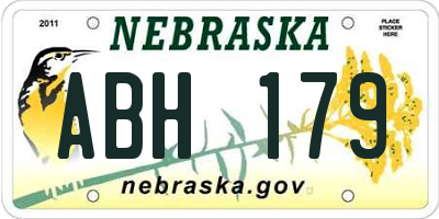 NE license plate ABH179