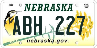 NE license plate ABH227