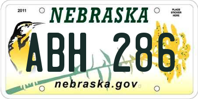 NE license plate ABH286