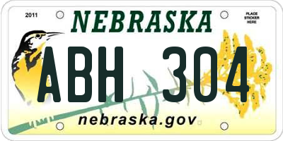 NE license plate ABH304