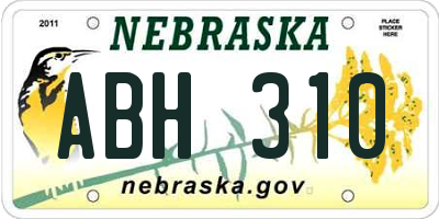 NE license plate ABH310