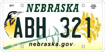 NE license plate ABH321