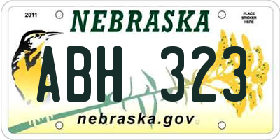 NE license plate ABH323