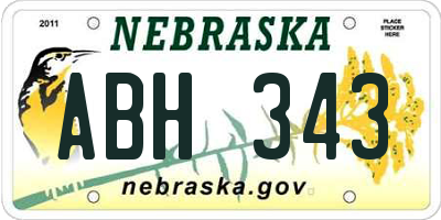 NE license plate ABH343