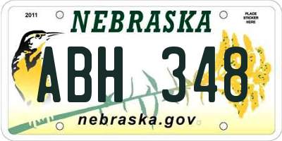 NE license plate ABH348