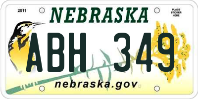 NE license plate ABH349