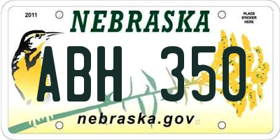 NE license plate ABH350