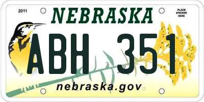 NE license plate ABH351