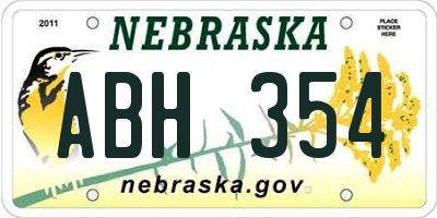 NE license plate ABH354