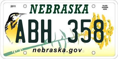 NE license plate ABH358