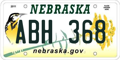 NE license plate ABH368