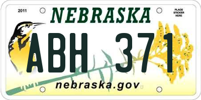 NE license plate ABH371