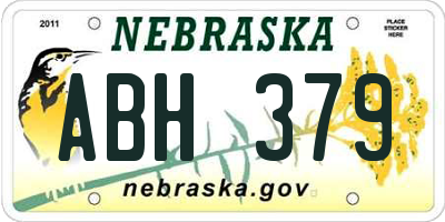 NE license plate ABH379