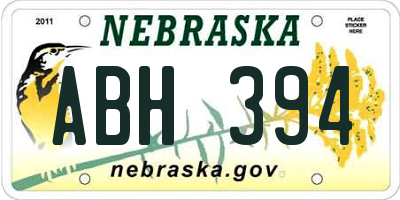 NE license plate ABH394