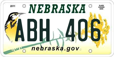 NE license plate ABH406