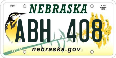 NE license plate ABH408