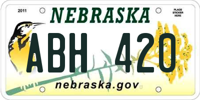 NE license plate ABH420