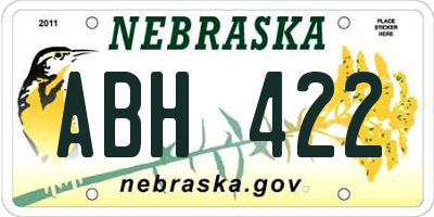 NE license plate ABH422