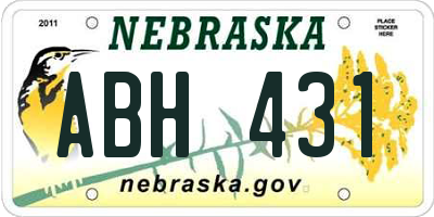 NE license plate ABH431