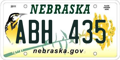 NE license plate ABH435